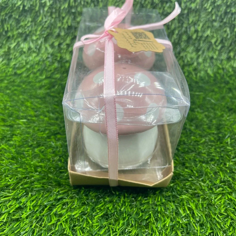 Lang Mushroom Salt & Pepper Shaker Set - Pink and White